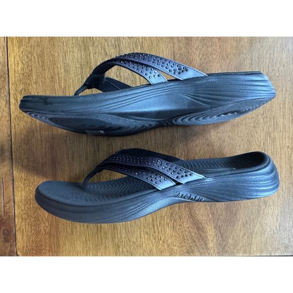 Skechers Arch Fit GOwalk Radiance Mesmerize Rhinestone Sandals Black Size 11 - Picture 8 of 10